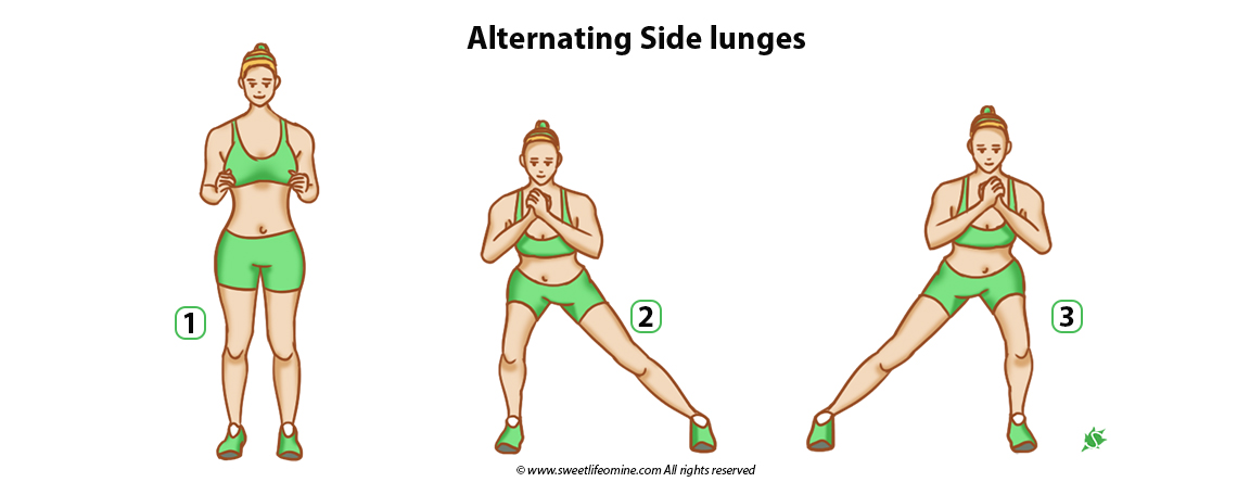 Alternating Side lunges