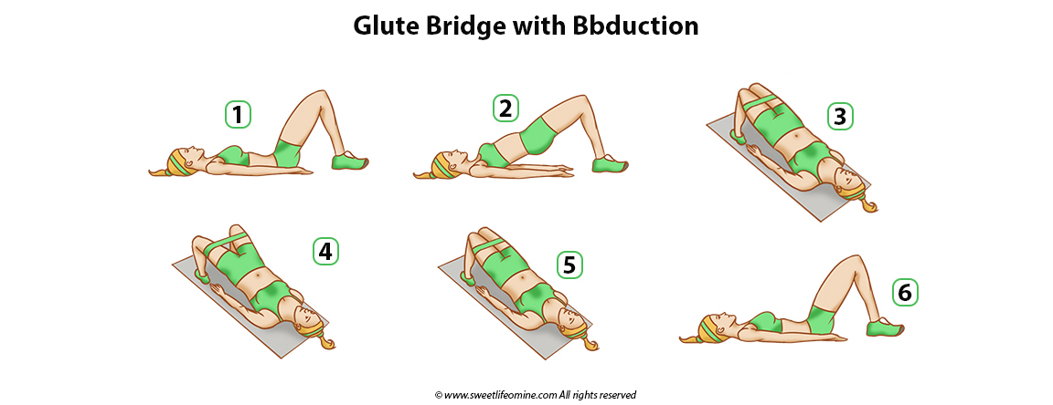 Glute bridge with abduction