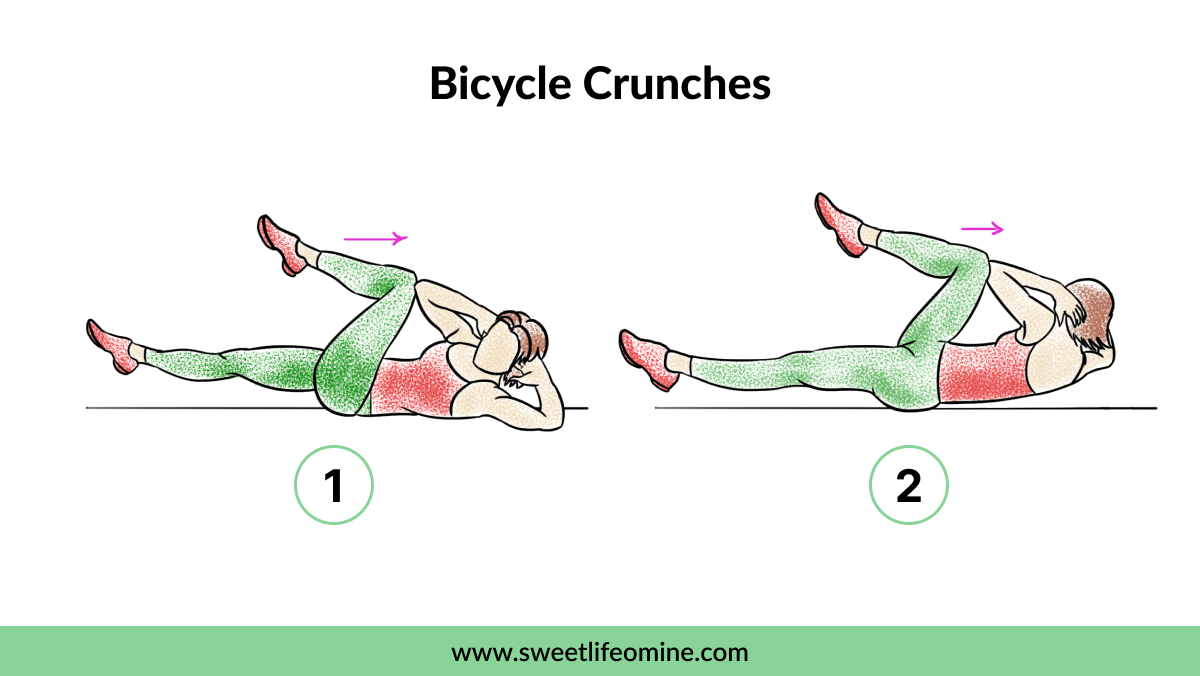 Bicycle Crunches - Muffin Top Exercises