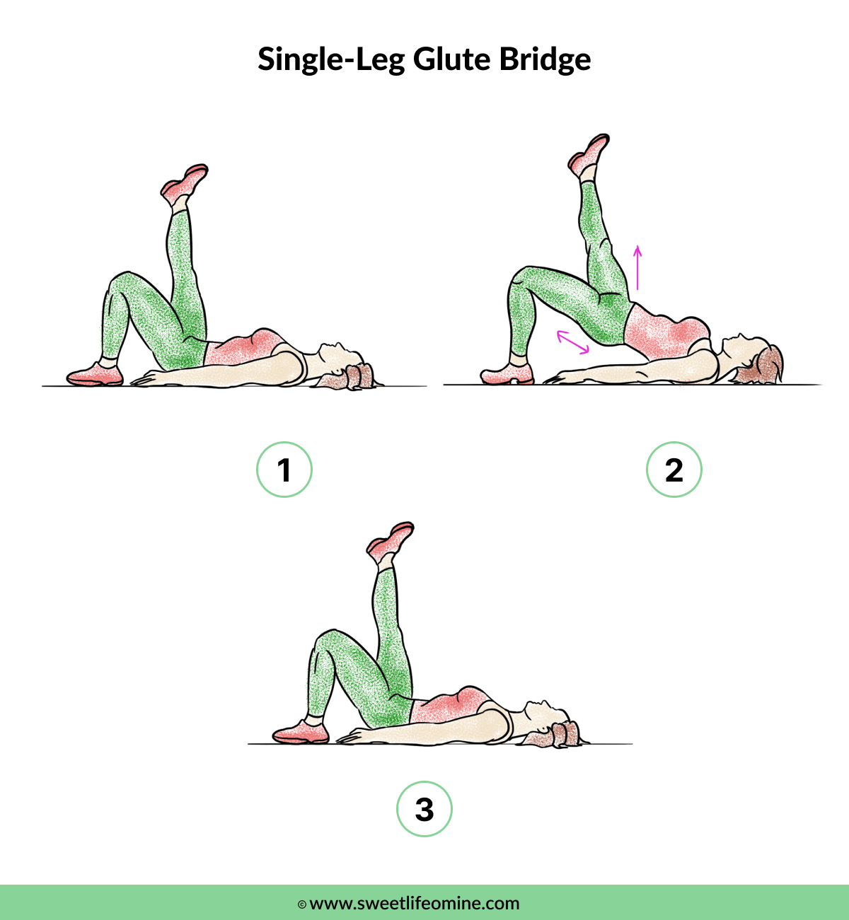 Single-Leg Glute Bridge - Muffin Top Exercise